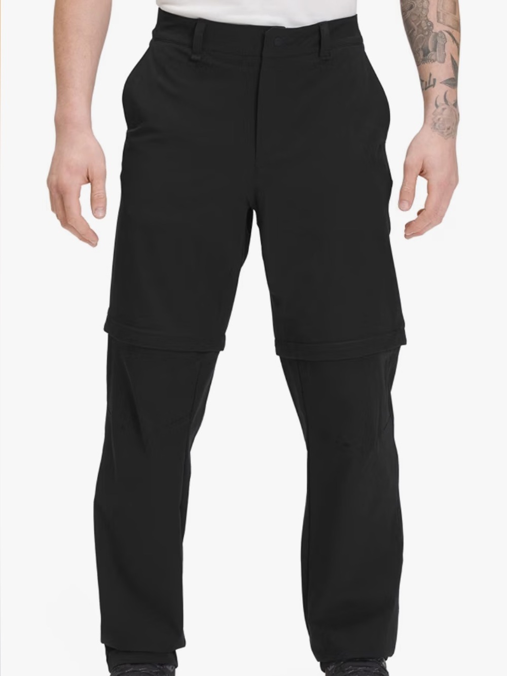 North Face Men's Black Zip-Front Convertible Pants